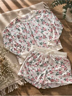 Draper James floral pajama set pink white lounge set